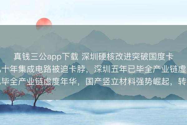 真钱三公app下载 深圳硬核改进突破国度卡脖子名目，上海苏州几十年集成电路被迫卡脖，深圳五年已毕全产业链虚度年华，国产竖立材料强势崛起，转换行业气象